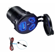 DC POWER SOCKET QC 3.0 + DUAL TYPE C PD (12V/24V DC 10A)