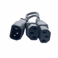 IEC MALE TO 2 X IEC FEMALE SPLITTER CABLE (20CM) (6A) (250V AC)