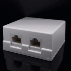 WALL MOUNT SOCKET RJ45 DUAL, KEYSTONE CONNECT