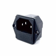 COMPUTER IEC C14 AC POWER PANEL MOUNT MALE CONNECTOR (FUSED) (10A) (250V AC)