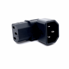 IEC FEMALE (C13) TO IEC MALE (C14) VERTICAL RIGHT ANGLE ADAPTOR (10A) (250V AC)