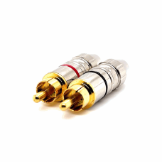 RCA MALE CONNECTOR (CHROME / GOLD) (5-6MM OD) (PRICE / SINGLEUNIT)