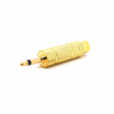 3.5MM MONO MALE TO 6.35MM MONO FEMALE ADAPTOR (GOLD)