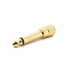 3.5MM MONO FEMALE TO 6.35MM MONO MALE ADAPTOR (GOLD)