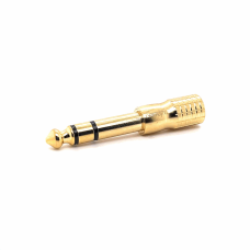 3.5MM STEREO FEMALE TO 6.35MM STEREO MALE ADAPTOR (GOLD)