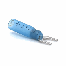 HEAT SHRINKABLE SPADE TERMINAL (SV2-5) (BLUE) (STUD = 5.3MM) (OD 1.5-2.5MM2) (10-PACK) HEAT SHRINKABLE SPADE TERMINAL (SV2-5) (BLUE) (STUD = 5.3MM) (OD 1.5-2.5MM2) (10-PACK)
