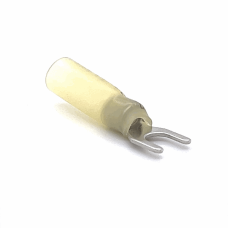 HEAT SHRINKABLE SPADE TERMINAL (SV5.5-5) (YELLOW) (STUD = 5.3MM) (OD 4.0-6.0MM2) (10-PACK)