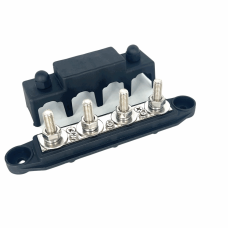 DC BUS BAR + COVER (4 X M8 + 3 X #8 SCREW) (48V DC / 250A) (BLACK)