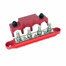DC BUS BAR + COVER (4 X M8 + 3 X #8 SCREW) (48V DC / 250A) (RED)