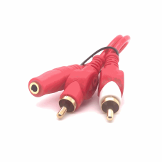 3.5MM STEREO FEMALE TO 2RCA MALE CABLE (15CM)