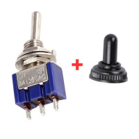 TOGGLE SWITCH SPDT 250V 2A 2-POSITION 3-PIN WITH COVER