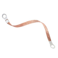 GROUND WIRE LEAD UN-INSULATED 8mm RING LUGS, 30cm EARTH CABLE