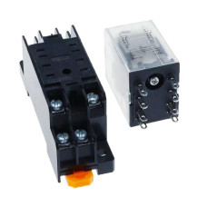 RELAY 220Vac 5A DPDT WITH DIN RAIL SOCKET