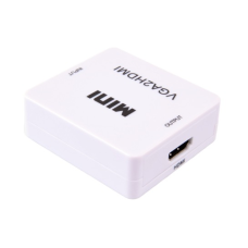 WHITE 1080P MINI VGA TO HDMI AUDIO VIDEO CONVERTER BOX ADAPTER