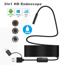 WATERPROOF 3M MINI USB ENDOSCOPE INSPECTION CAMERA 7MM LENS FOR COMPUTER AND PHONE