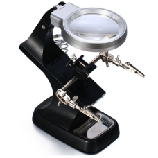 BLACK MULTIFUNCTIONAL WELDING MAGNIFIER LED HELPING HAND SOLDERING IRON STAND MAGNIFYING LENS MAGNIFIER CLAMP TOOL