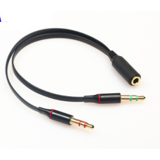3.5 MM STEREO MINI JACK 1 FEMALE TO 2 MALE