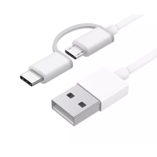 2 IN 1 CHARGING CABLE MICRO/TYPE-C 2.4A 1M SUPPORT QC 3.0 QUICK CHARGE
