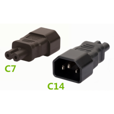 IEC 320 KETTLE 3-PIN C14 MALE TO C7 FEMALE POWER CONVERTER