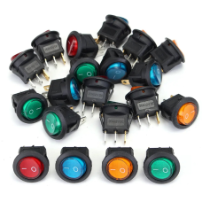KCD1 ROCKER SWITCH 20MM WITH LIGHT 3PIN 2POSITION 12V
