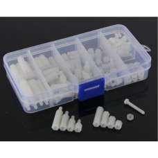 M2.5 NYLON SCREW WHITE HEX SCREW NUT NYLON PCB STANDOFF ASSORTMENT KIT 120PCS