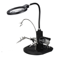 REPAIRING MAGNIFIER SOLDERING IRON HELP MAGNIFYING GLASS WITH LED LIGHT TE-802
