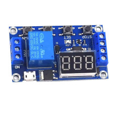 DC 6-30V LED LIGHT DIGITAL TIME DELAY RELAY MODULE TRIGGER CYCLE SWITCH CIRCUIT BOARD MICRO USB TIMING CONTROL MODULE