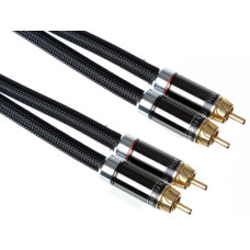LEAD RCA-2 TO RCA-2 MALE TO MALE RED BLACK 2.5m - OXYGEN FREE HQ