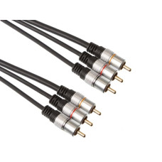 LEAD RCA-3 TO RCA-3 MALE TO MALE RED BLACK YELLOW 10m - OXYGEN FREE HQ